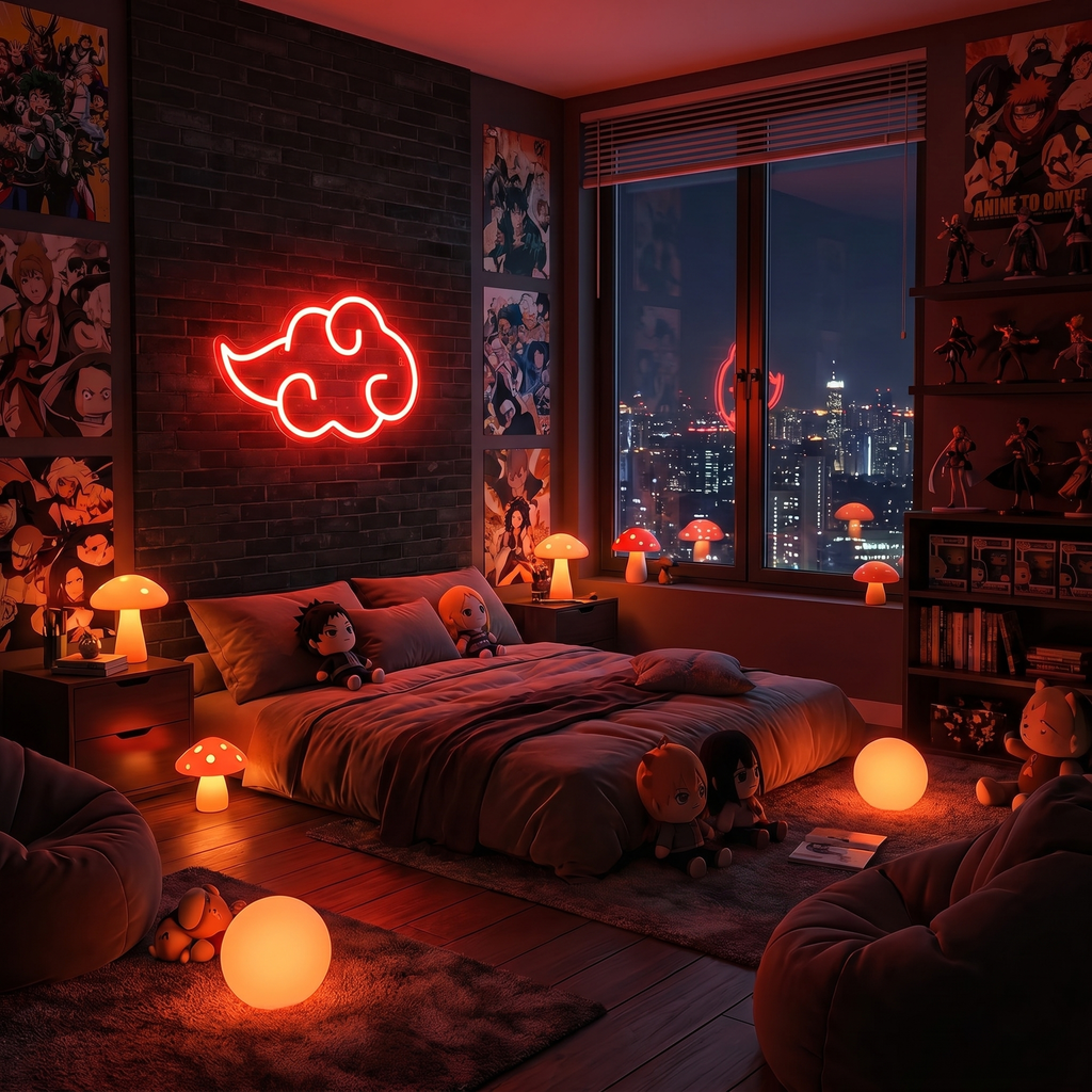 Akatsuki Cloud Neon Sign — Anime LED Wall Light for Naruto Fans & Collectors