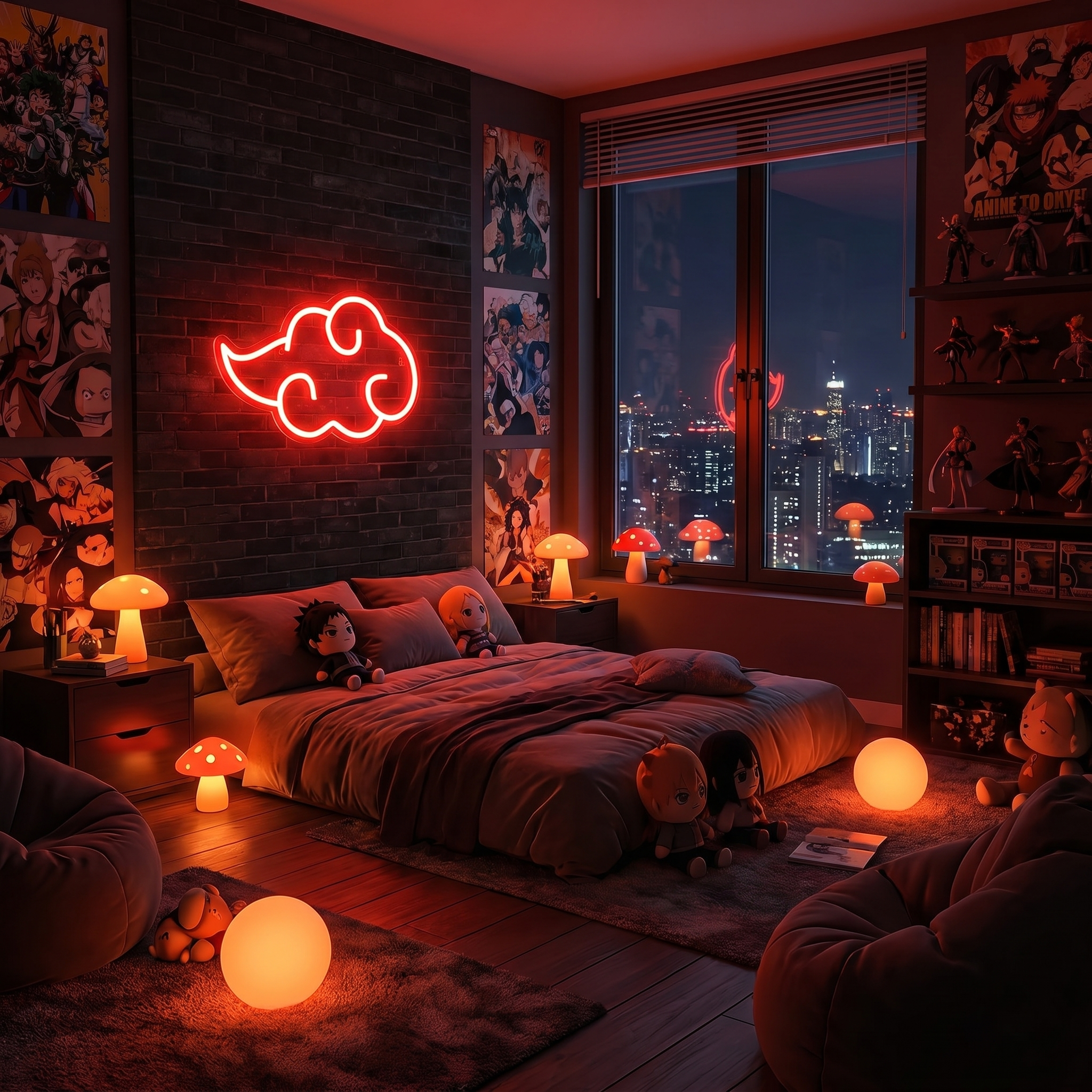 Akatsuki Cloud Neon Sign — Anime LED Wall Light for Naruto Fans & Collectors