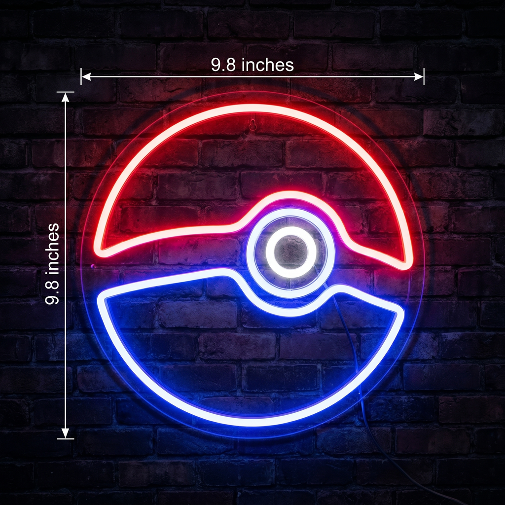 Pokeball LED Neon Sign — Collector Edition Anime Wall Light for Pokemon Fans