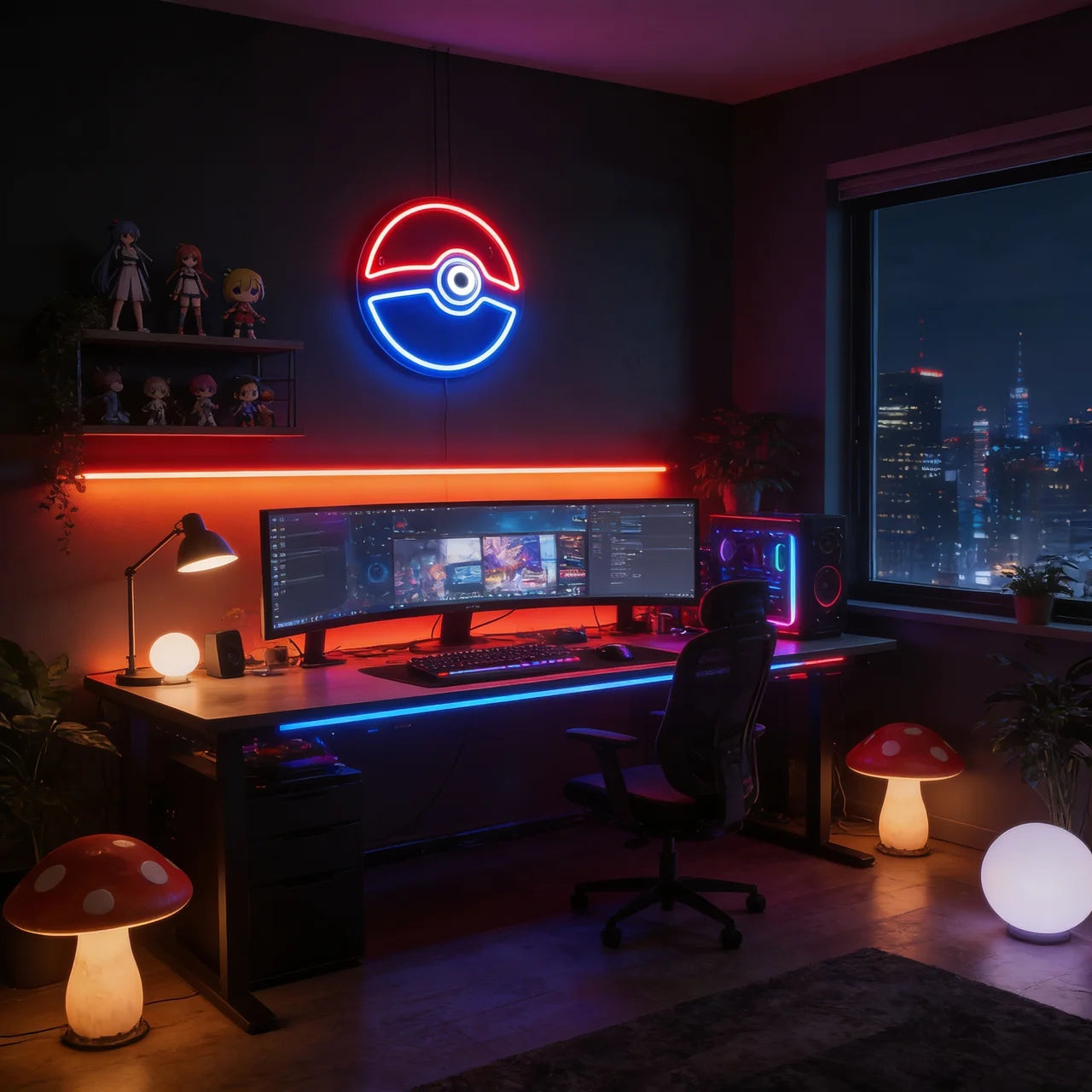 Pokeball LED Neon Sign — Collector Edition Anime Wall Light for Pokemon Fans